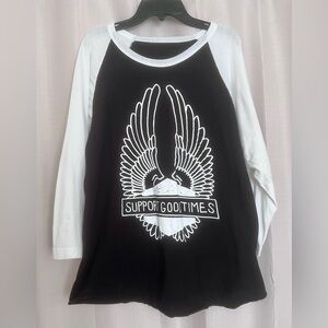 Support Good Times Graphic Raglan Baseball Tee XL
